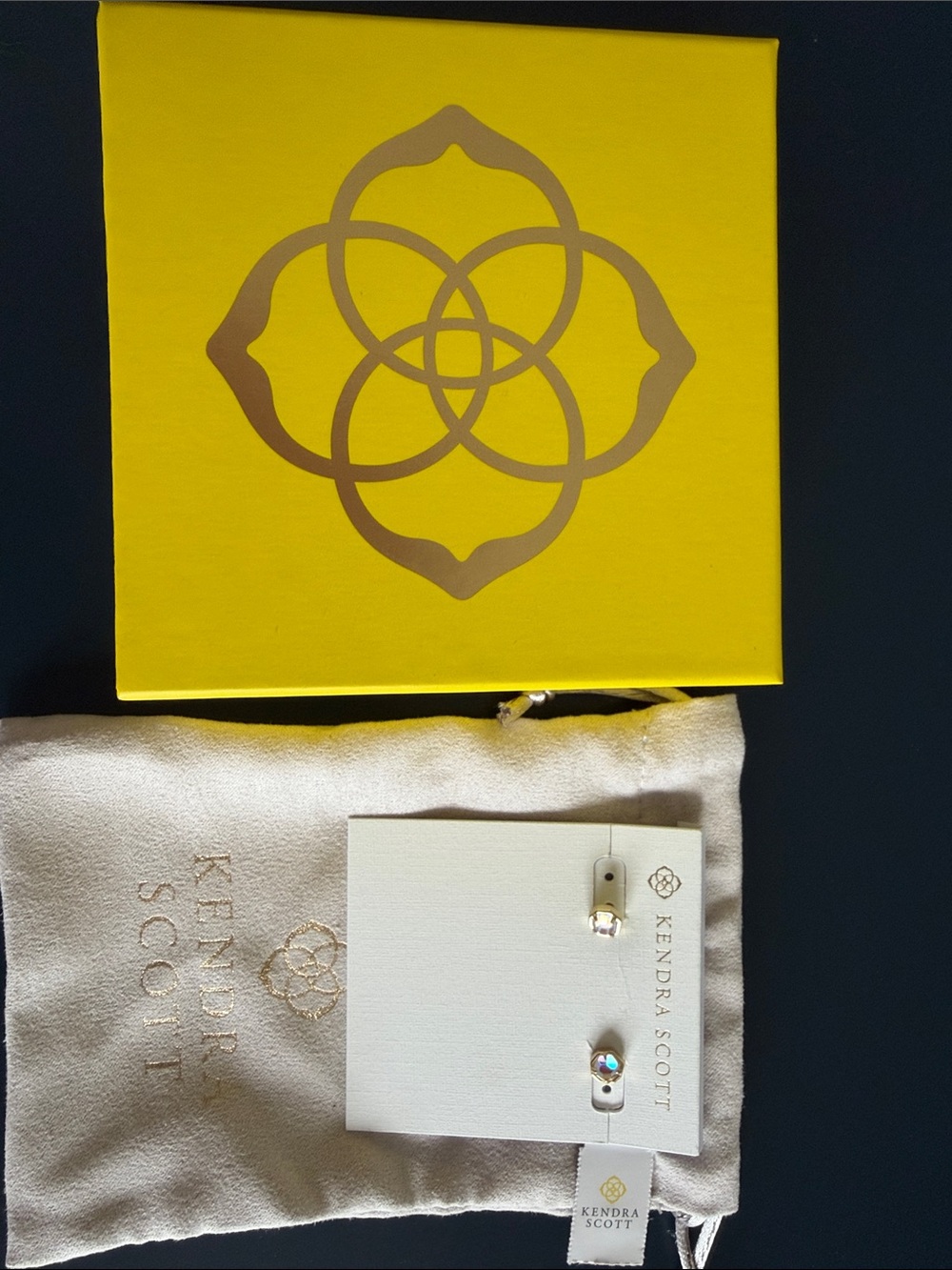 Kendra Scott Gold Iridescent Stud Earrings